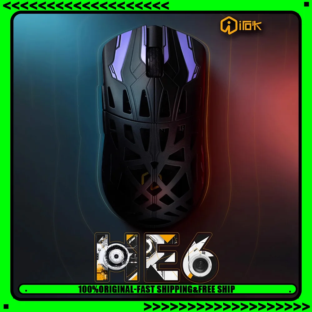 Pc Gaming Cs2 - IROK HE6 Ultra Maus Tri-Mode-Maus Paw3950