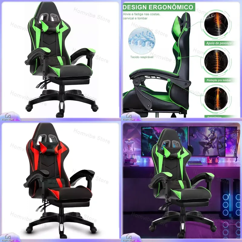 Pc Gaming Chair - Ergonomischer Gaming-Stuhl mit Hoher Rückenlehne und