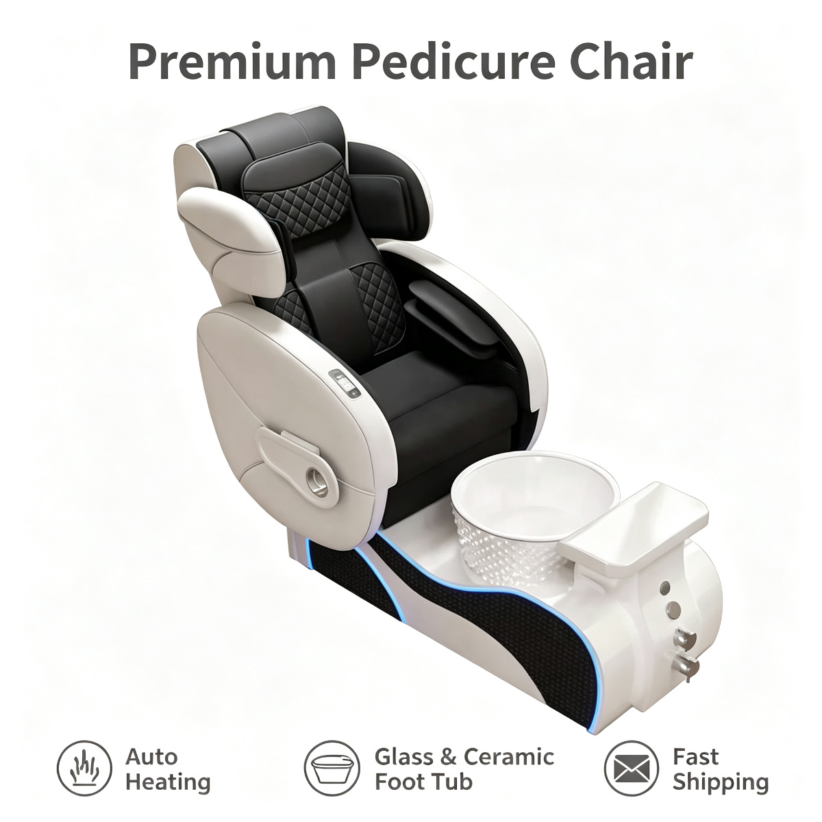 Pc Gaming Chair - Gaming-Style Pediküre-Spa-Stuhl mit LED-Beleuchtung Elektrischer Fußmassage-Salonstuhl